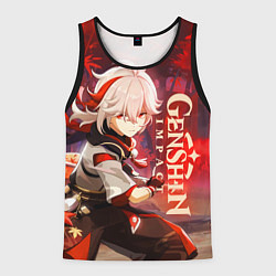 Майка-безрукавка мужская Геншин импакт: Кадзуха, цвет: 3D-черный