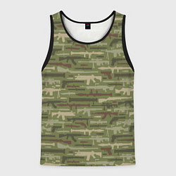 Майка-безрукавка мужская Оружие камуфляж, цвет: 3D-черный