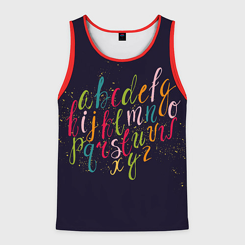 Мужская майка без рукавов Чей-то алфавит / 3D-Красный – фото 1