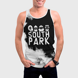 Майка-безрукавка мужская Все пацаны на черном фоне Южный Парк, цвет: 3D-белый — фото 2