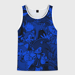 Мужская майка без рукавов SONIC BLUE PATTERN СИНИЙ ЁЖ