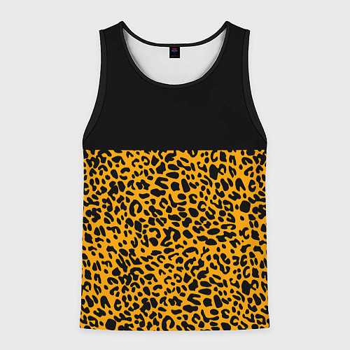 Мужская майка без рукавов СТИЛЬ ЛЕОПАРДА / 3D-Черный – фото 1