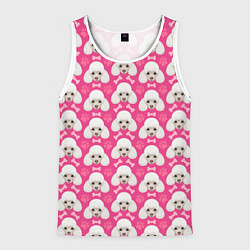 Майка-безрукавка мужская Собака Пудель, цвет: 3D-белый