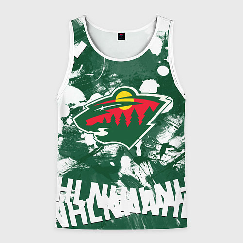 Мужская майка без рукавов Minnesota Wild, Миннесота Уайлд / 3D-Белый – фото 1