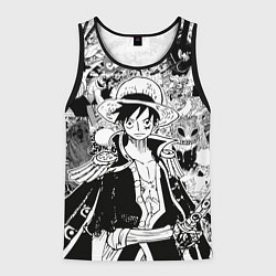 Майка-безрукавка мужская Ван Пис, One Piece, манга, цвет: 3D-черный