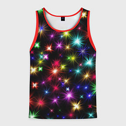 Майка-безрукавка мужская ПРАЗДНИЧНЫЕ ОГОНЬКИ, цвет: 3D-красный