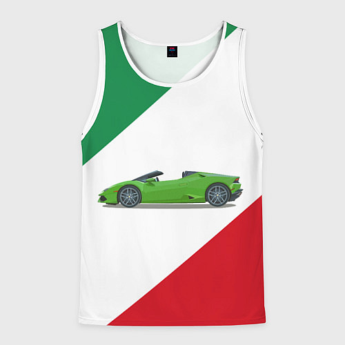 Мужская майка без рукавов Lamborghini Италия / 3D-Белый – фото 1