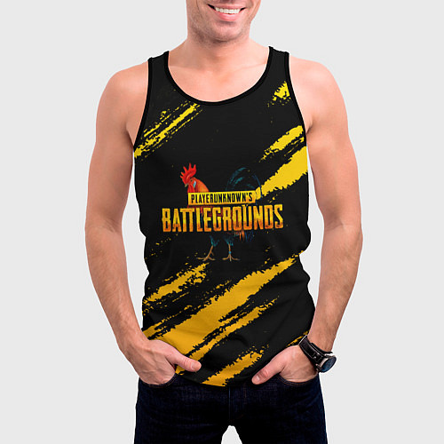 Мужская майка без рукавов Playerunknowns Battlegrounds: Петух / 3D-Черный – фото 3