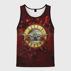 Мужская майка без рукавов Лого GNR в розах