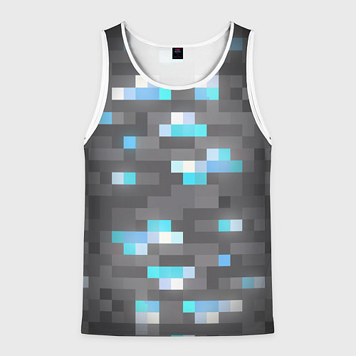 Мужская майка без рукавов АЛМАЗНАЯ РУДА DIAMOND ORE MINCRAFT / 3D-Белый – фото 1