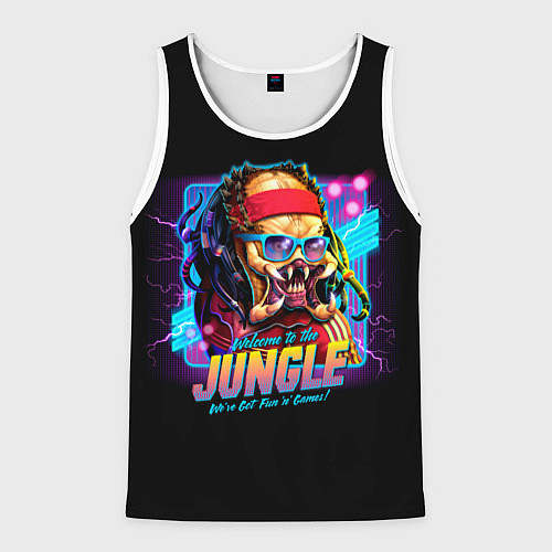Мужская майка без рукавов Predator in the jungle / 3D-Белый – фото 1