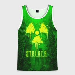 Майка-безрукавка мужская STALKER LOGO RADIATOIN NEON TOXIC, цвет: 3D-белый