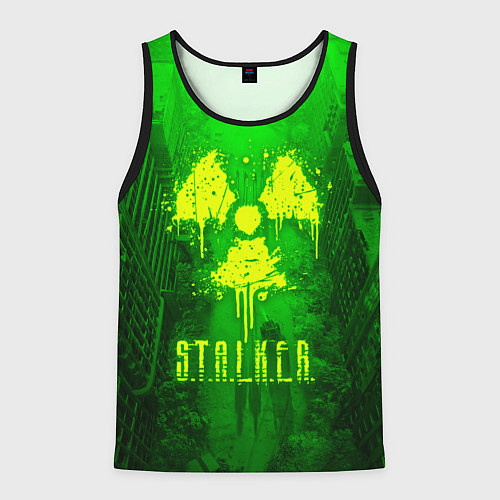 Мужская майка без рукавов STALKER LOGO RADIATOIN NEON TOXIC / 3D-Черный – фото 1