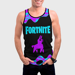 Майка-безрукавка мужская FORTNITE MARSHMELLO NEON НЕОН, цвет: 3D-черный — фото 2