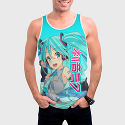 Майка-безрукавка мужская Hatsune Miku Мику Хацунэ, цвет: 3D-белый — фото 2
