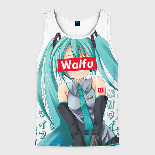 Мужская майка без рукавов Waifu - Hatsune Miku / 3D-Белый – фото 1