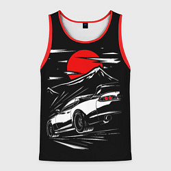 Майка-безрукавка мужская Toyota Supra: Red Moon, цвет: 3D-красный