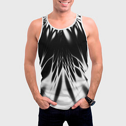 Майка-безрукавка мужская Белый и черный - коллекция Лучи - Хуф и Ся, цвет: 3D-белый — фото 2