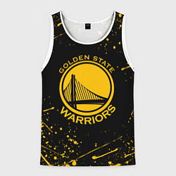 Майка-безрукавка мужская GOLDEN STATE WARRIORS? , БРЫЗГИ КРАСОК, цвет: 3D-белый