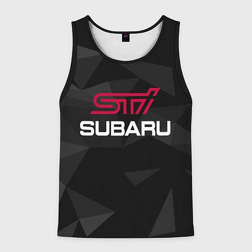 Мужская майка без рукавов SUBARU STI, СУБАРУ / 3D-Черный – фото 1