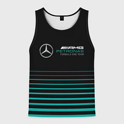Майка-безрукавка мужская Merсedes PETRONAS F1, цвет: 3D-черный