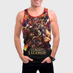 Майка-безрукавка мужская LEAGUE OF LEGENDS НЕОН БРЫЗГИ КРАСОК, цвет: 3D-красный — фото 2