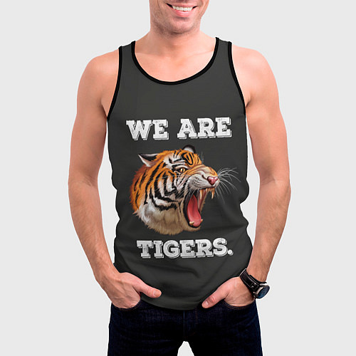 Мужская майка без рукавов Тигр We are tigers / 3D-Черный – фото 3