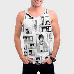 Майка-безрукавка мужская Дадзай фрэймы, цвет: 3D-белый — фото 2