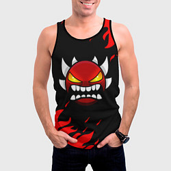 Майка-безрукавка мужская Geometry Dash: Demon Red Fire, цвет: 3D-черный — фото 2