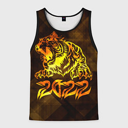 Майка-безрукавка мужская Хищник Тигр 2022, цвет: 3D-черный