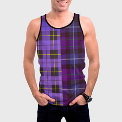 Майка-безрукавка мужская Purple Checkered, цвет: 3D-черный — фото 2
