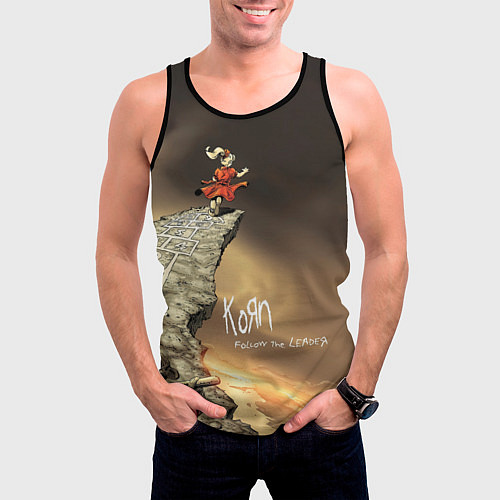 Мужская майка без рукавов Follow the Leader - Korn / 3D-Черный – фото 3