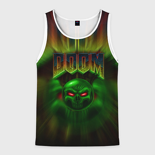 Мужская майка без рукавов РЕЖИМ БОГА IDDQD / 3D-Белый – фото 1