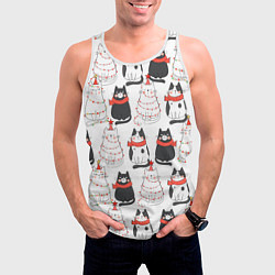 Майка-безрукавка мужская НОВОГОДНИЕ КОТИКИ 2022, цвет: 3D-белый — фото 2