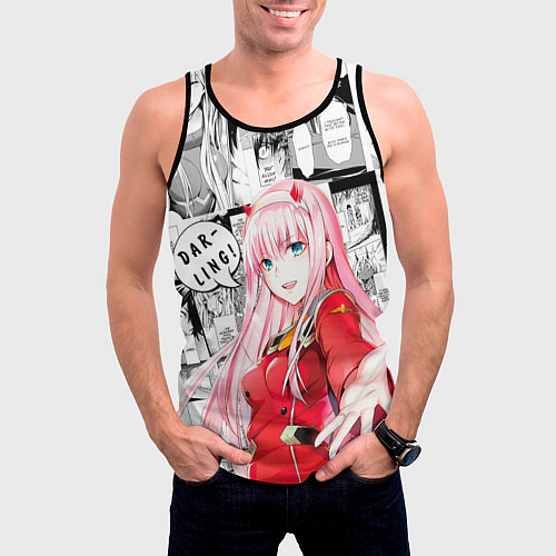 Мужская майка без рукавов Zero Two Зеро ту на манге фрейм / 3D-Черный – фото 3