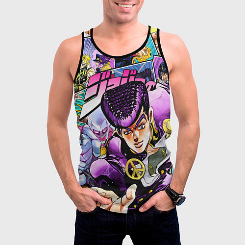 Мужская майка без рукавов JoJos Bizarre Adventure: Josuke / 3D-Черный – фото 3