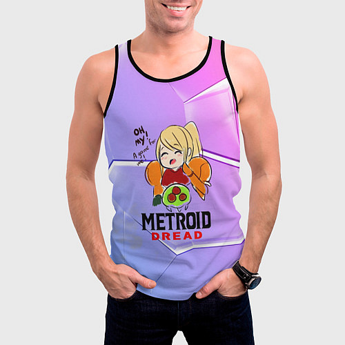 Мужская майка без рукавов Metroid Dread Самус Аран / 3D-Черный – фото 3