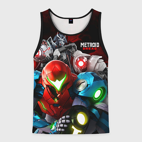 Мужская майка без рукавов Metroid Dread - Samus Aran, EMMI, Raven Beak / 3D-Черный – фото 1