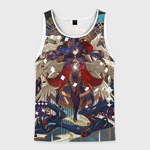 Мужская майка без рукавов Мона магическая ведьма геншин / 3D-Белый – фото 1