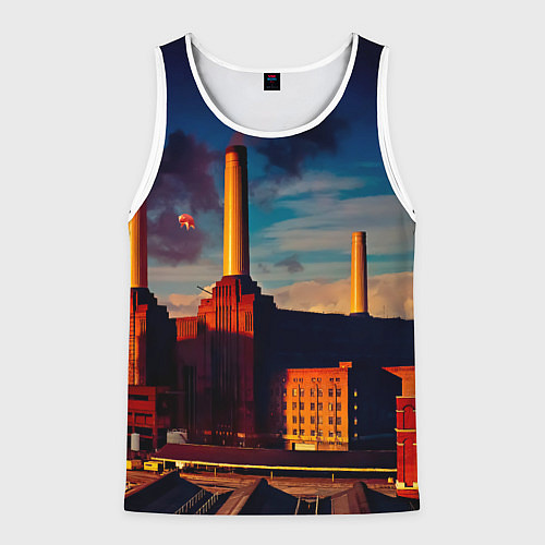 Мужская майка без рукавов Animals - Pink Floyd / 3D-Белый – фото 1