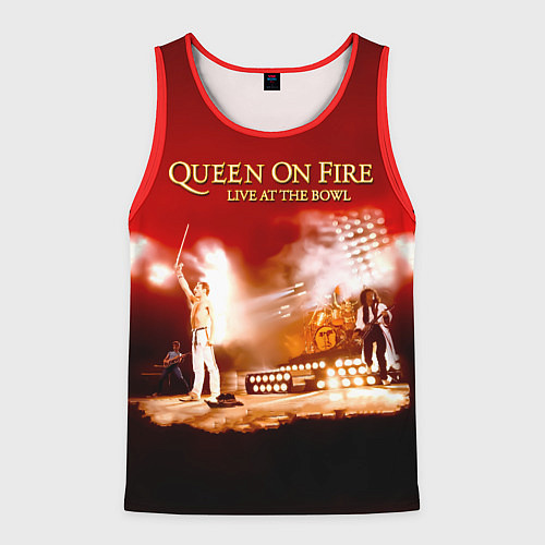 Мужская майка без рукавов Queen on Fire - Live at the Bowl / 3D-Красный – фото 1