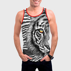 Майка-безрукавка мужская Голова тигра 22, цвет: 3D-красный — фото 2