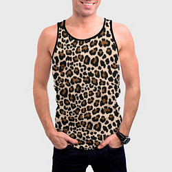 Майка-безрукавка мужская Леопардовые Пятна, цвет: 3D-черный — фото 2