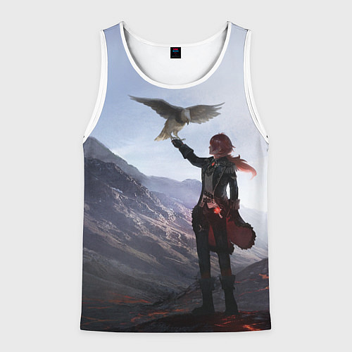 Мужская майка без рукавов ДИЛЮК С ЯСТРЕБОМ DILUC / 3D-Белый – фото 1