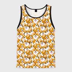 Майка-безрукавка мужская Собаки Корги, цвет: 3D-черный