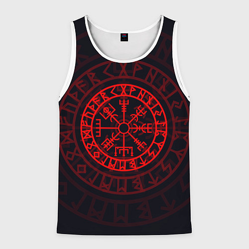 Мужская майка без рукавов Красный Вегвизир / 3D-Белый – фото 1