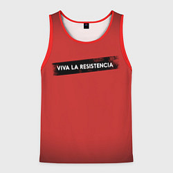 Майка-безрукавка мужская VIVA LA RESISTENCIA, цвет: 3D-красный