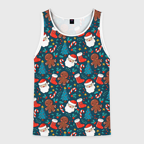 Мужская майка без рукавов ПОКРЫТО НОВЫМ ГОДОМ! / 3D-Белый – фото 1