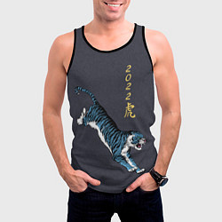 Майка-безрукавка мужская Гллубой водяной Тигр 2022, цвет: 3D-черный — фото 2