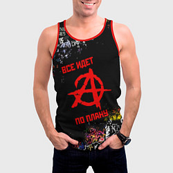 Майка-безрукавка мужская ВСЁ ИДЁТ ПО ПЛАНУ ГРАЖДАНСКАЯ ОБОРОНА ЛОГО РОК ГРУ, цвет: 3D-красный — фото 2